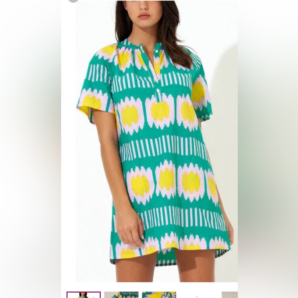 Oliphant Green and Yellow Mini Dress